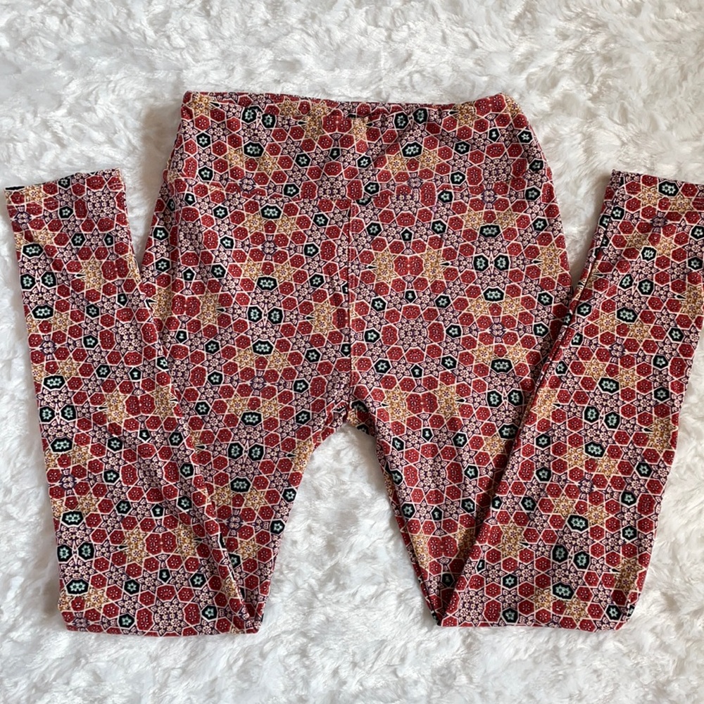 LuLaRoe leggings o/s One Size 2-10 floral quilt